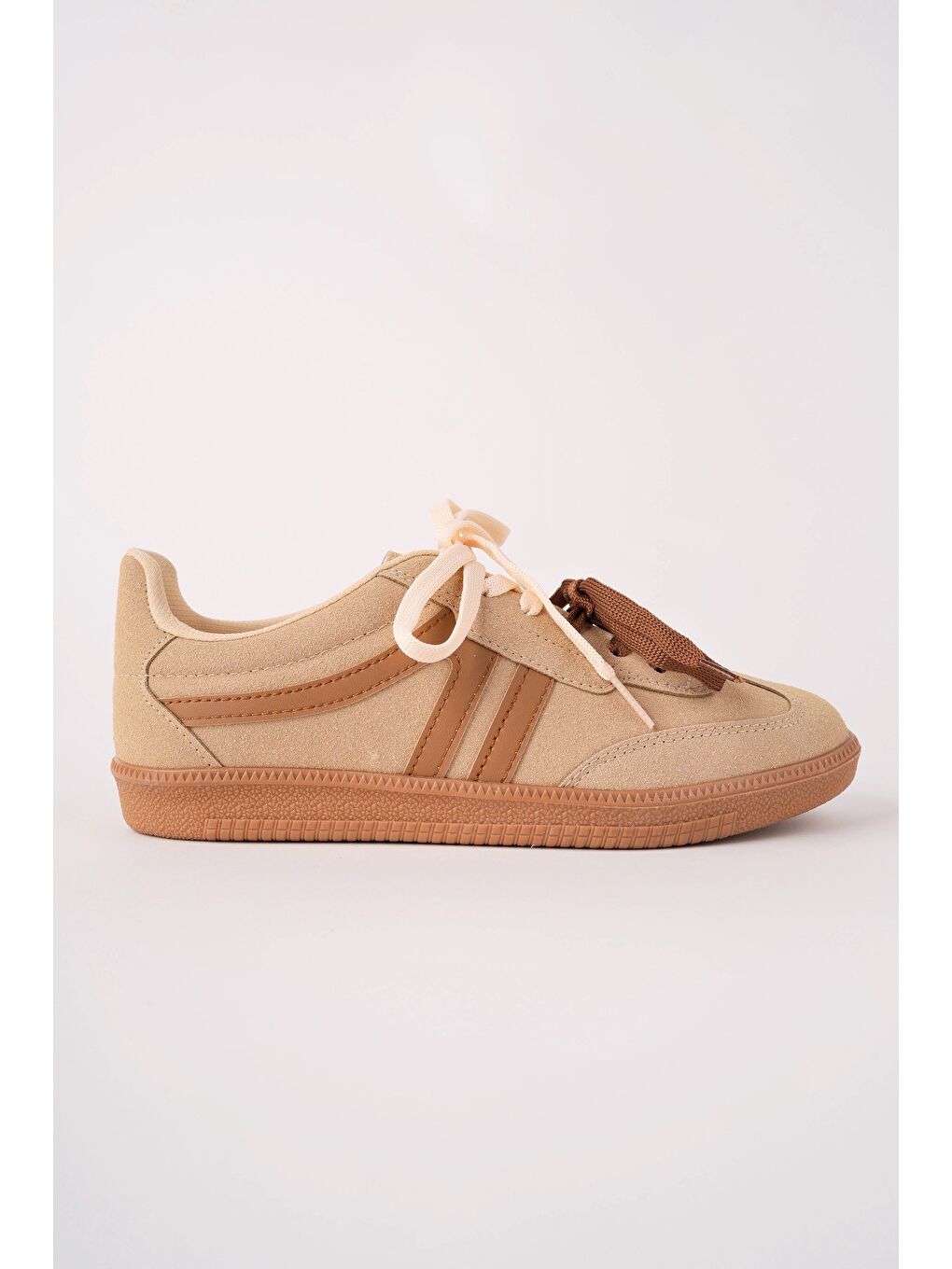 Bej HUXLEY Çift Bağcıklı Günlük Kadın Sneaker Spor Ayakkabı-2