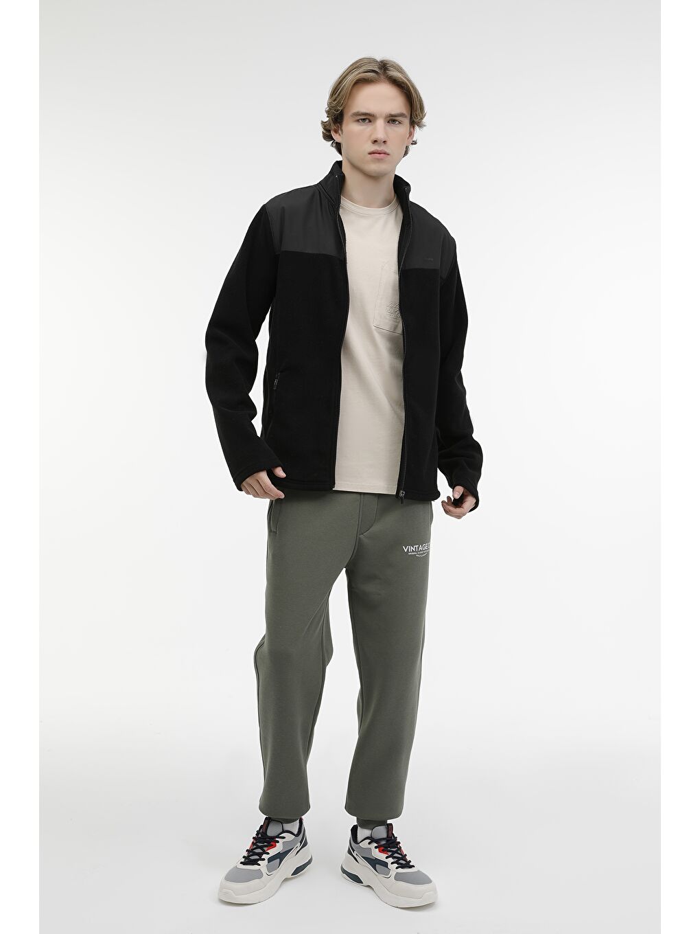 ML VICTOR-C 7SN164 3PR Siyah Polar Erkek Fermuarlı Sweatshirt Hırka-5
