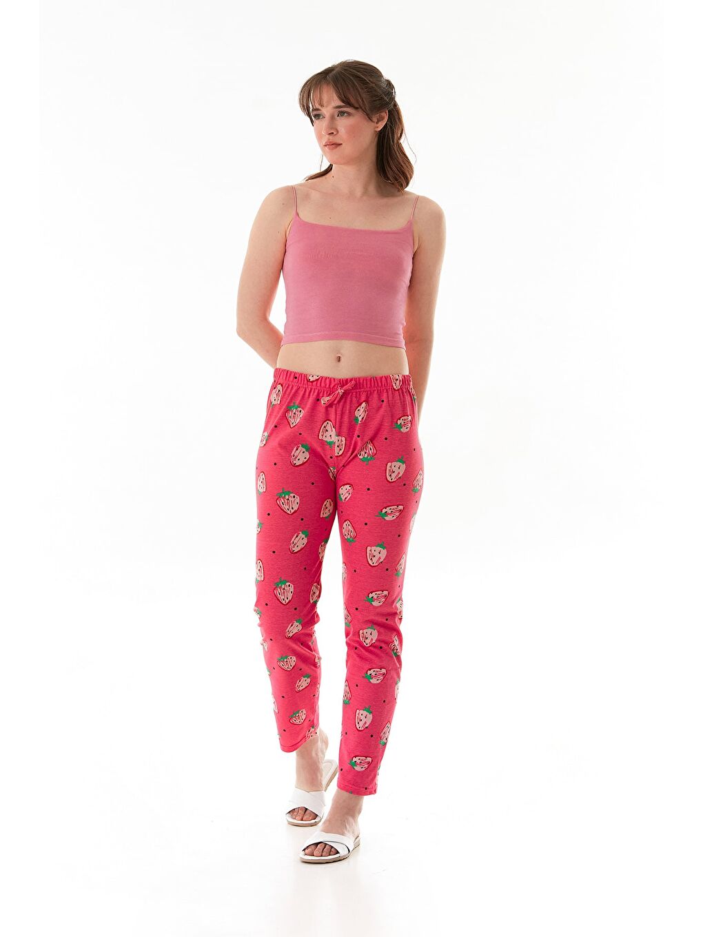 Yeşil Çiçek Baskılı Pijama Altı