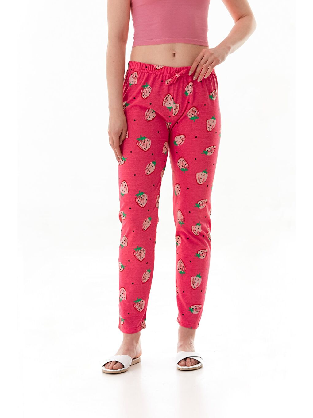 Yeşil Çiçek Baskılı Pijama Altı-2