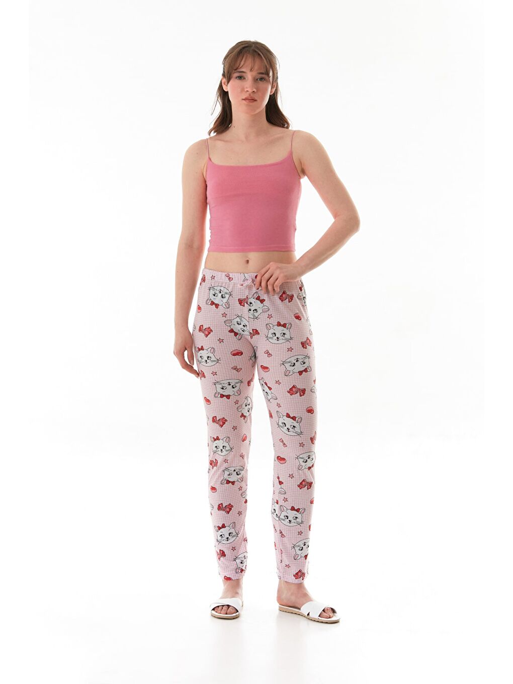 Pembe Limon Baskılı Pijama Altı