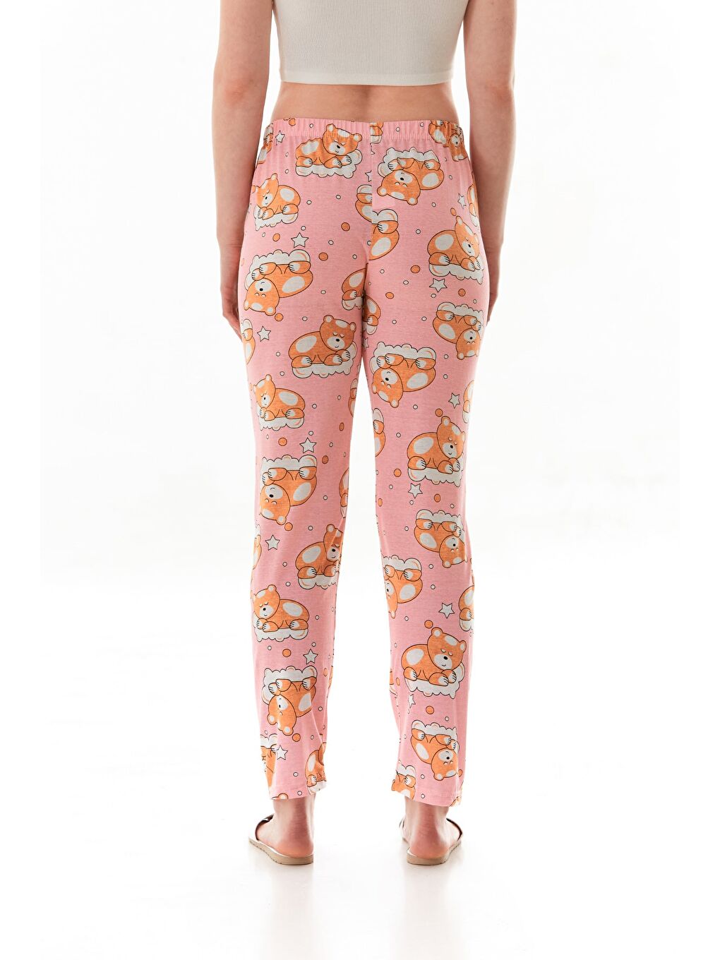 Kahverengi Limon Baskılı Pijama Altı-3