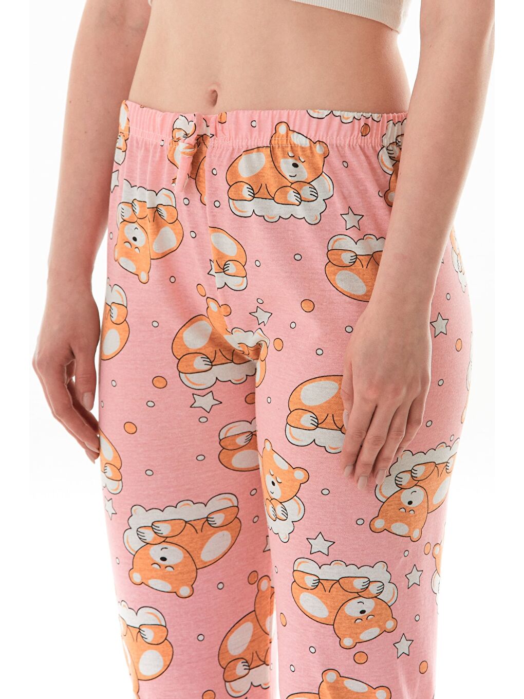 Kahverengi Limon Baskılı Pijama Altı-4