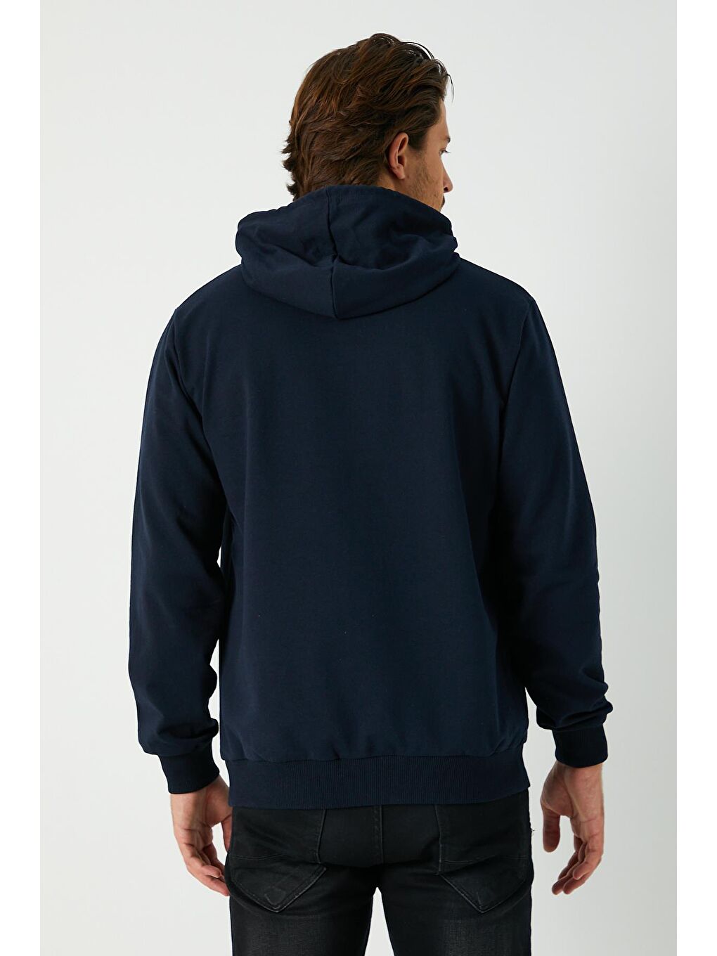 MMETALIC Lacivert  Kapüşonlu Kanguru Cepli Erkek Hoodie - 5