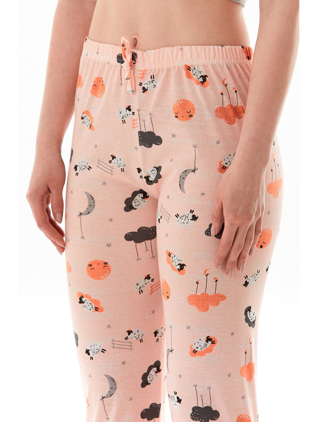 Pembe Çiçek Baskılı Pijama Altı-4