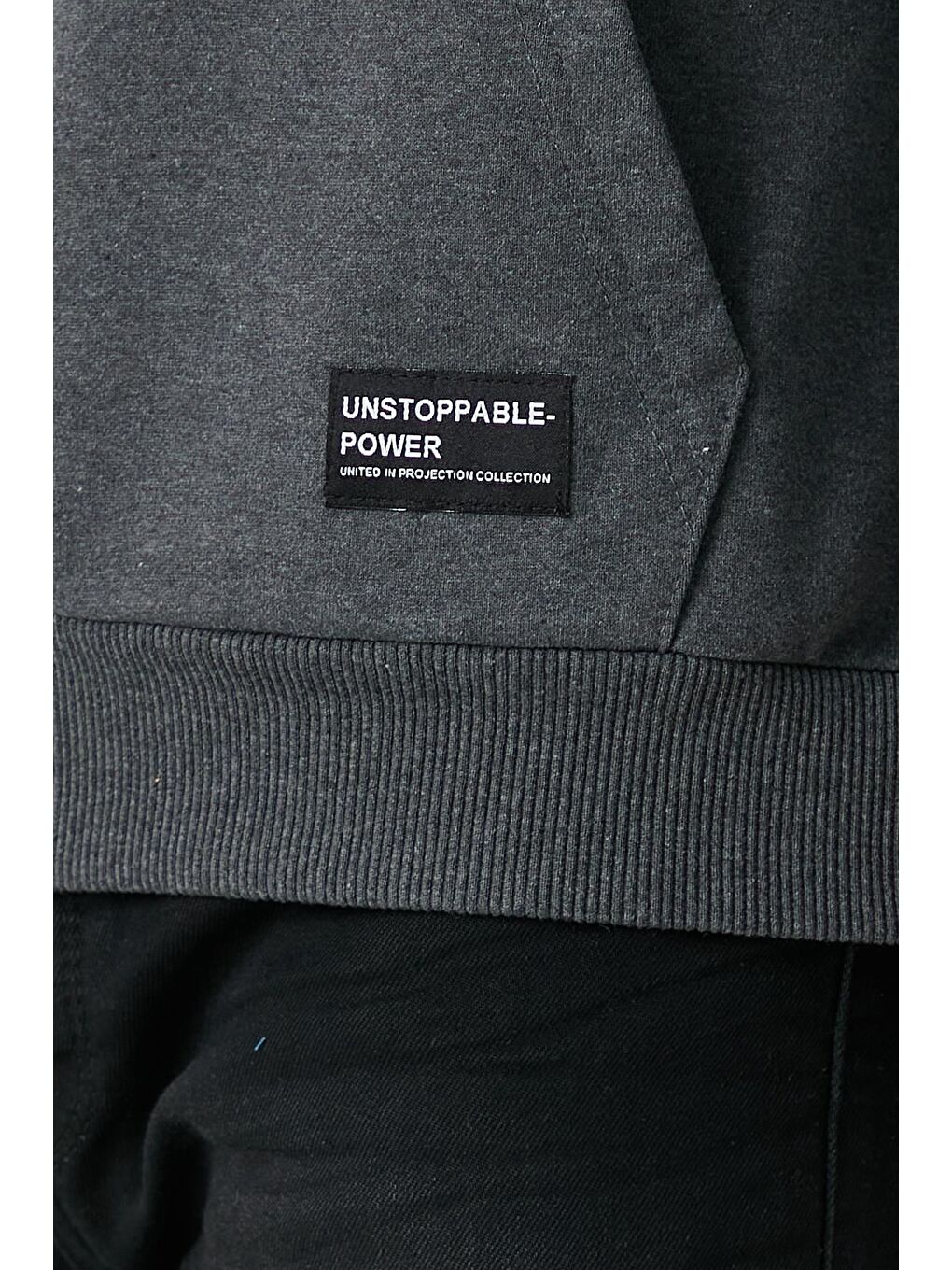 MMETALIC Antrasit  Kapüşonlu Kanguru Cepli Erkek Hoodie - 4