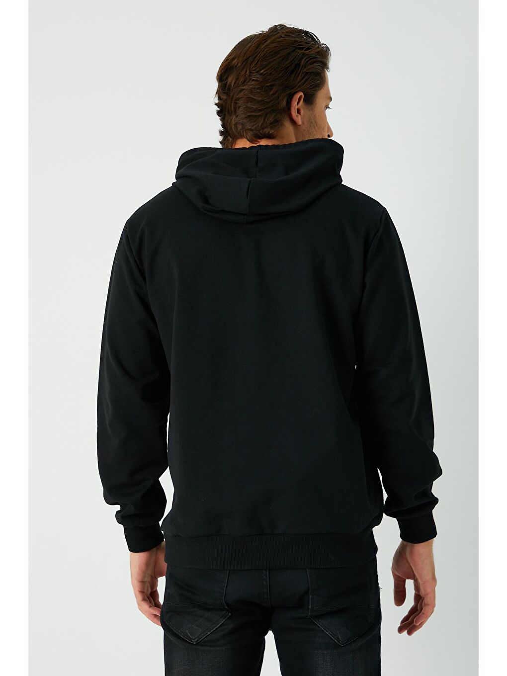 MMETALIC Siyah  Kapüşonlu Kanguru Cepli Erkek Hoodie - 4