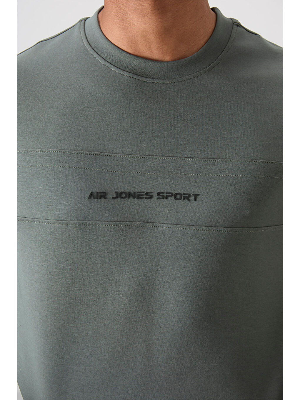 Haki Pamuklu Kalın Yumuşak Dokulu Comfort Fit Baskılı Erkek Eşofman Takım - 85253-1