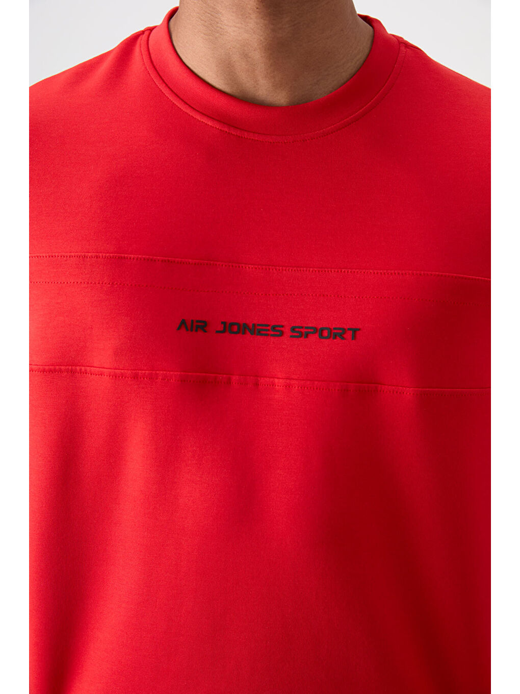 Kırmızı Pamuklu Kalın Yumuşak Dokulu Comfort Fit Baskılı Erkek Eşofman Takım - 85253-3