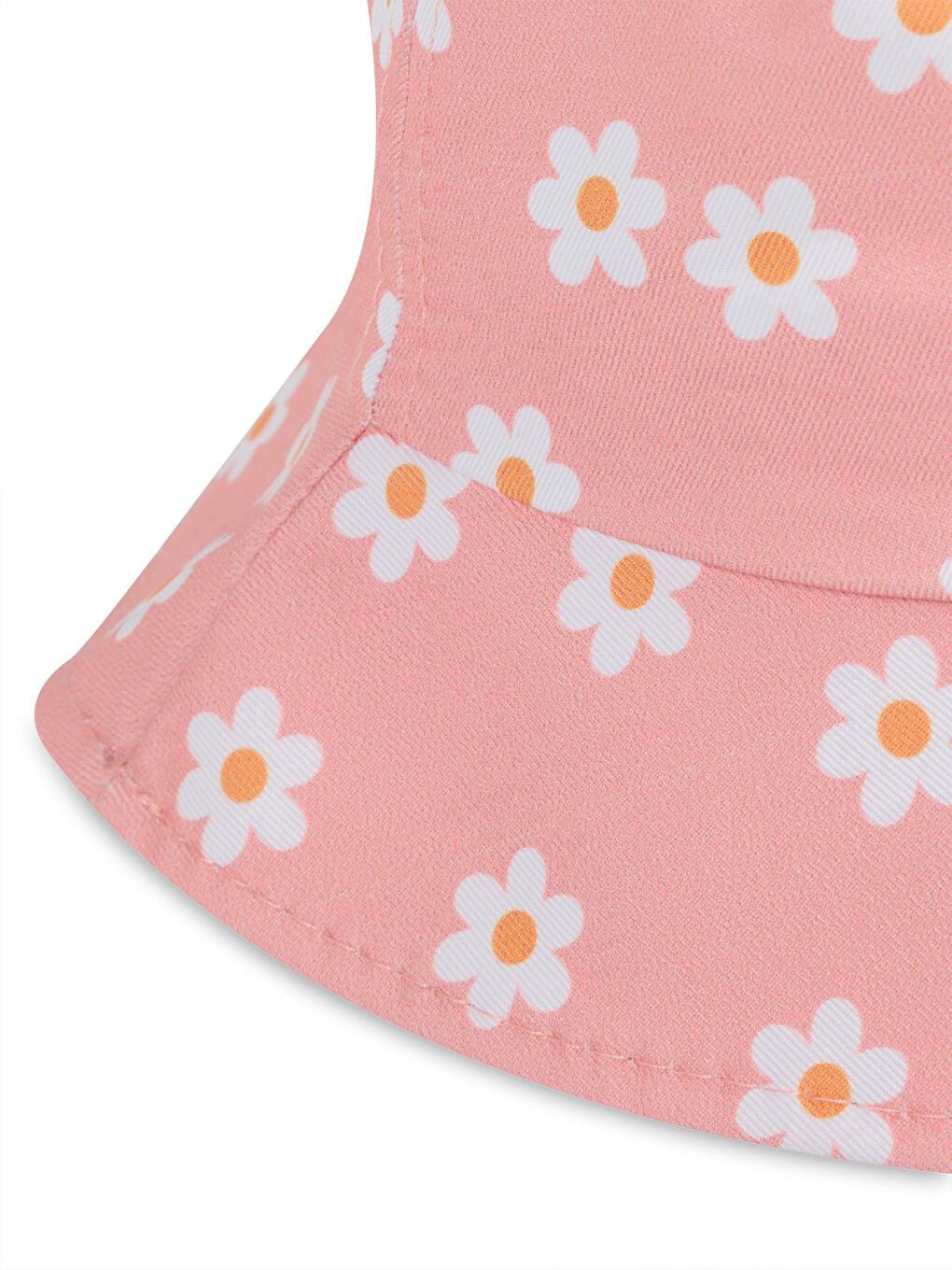 Pembe Girls Papatya Desenli 2-5 Yaş Çocuk Kız Maksi Şapka - Pudra-1