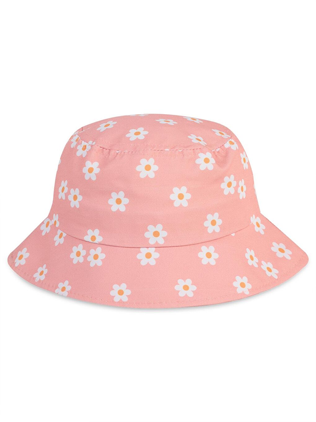 Pembe Girls Papatya Desenli 2-5 Yaş Çocuk Kız Maksi Şapka - Pudra-2