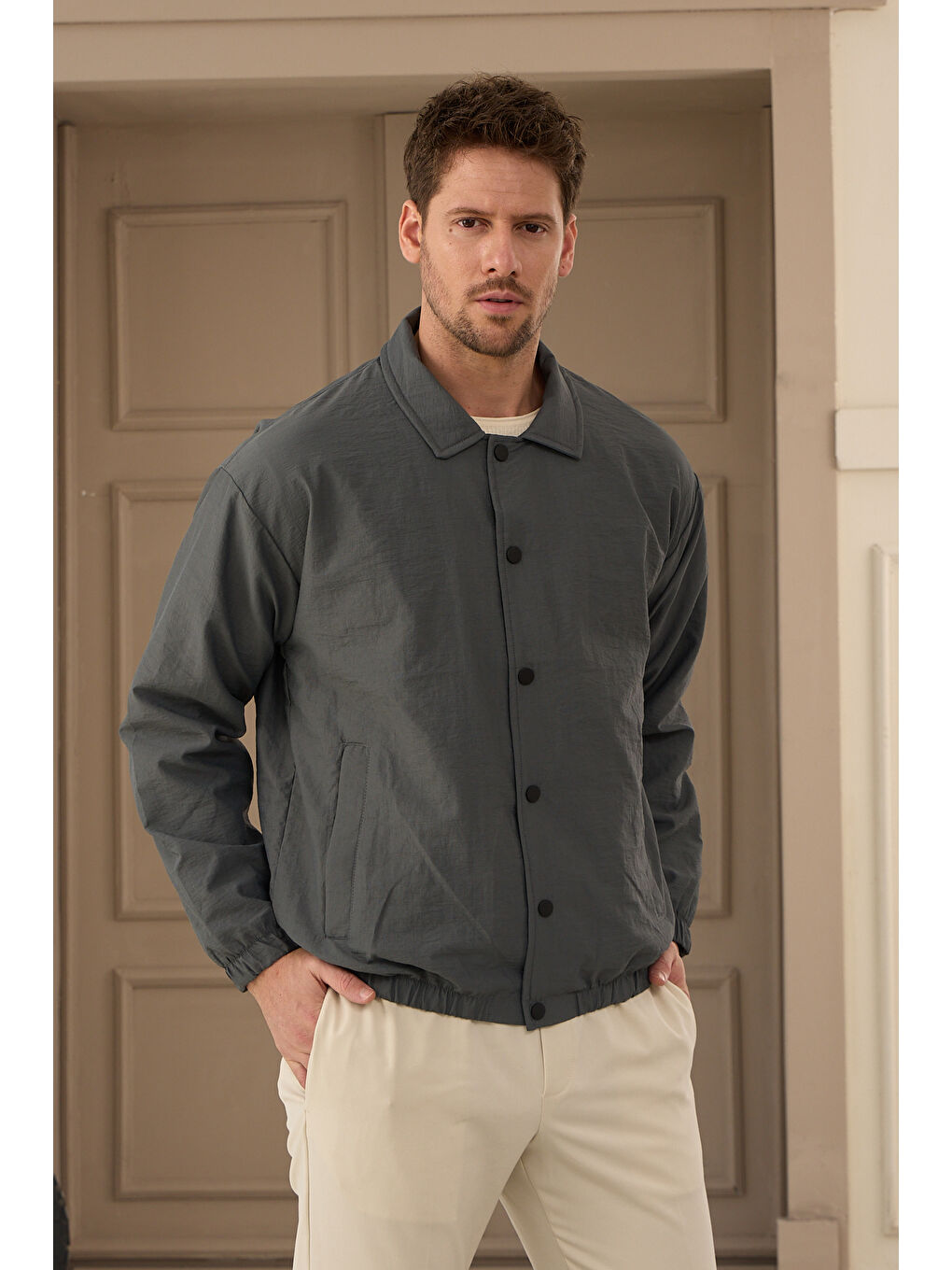 Antrasit Erkek Paraşüt Mont Ceket