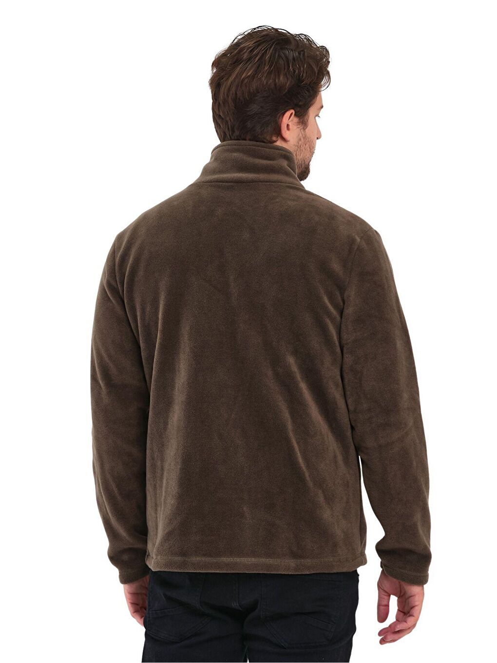 Genius Store Haki Erkek Polar Tam Fermuarlı 3 Cepli Outdoor Polar Ceket (NEW HAKİ) - 5