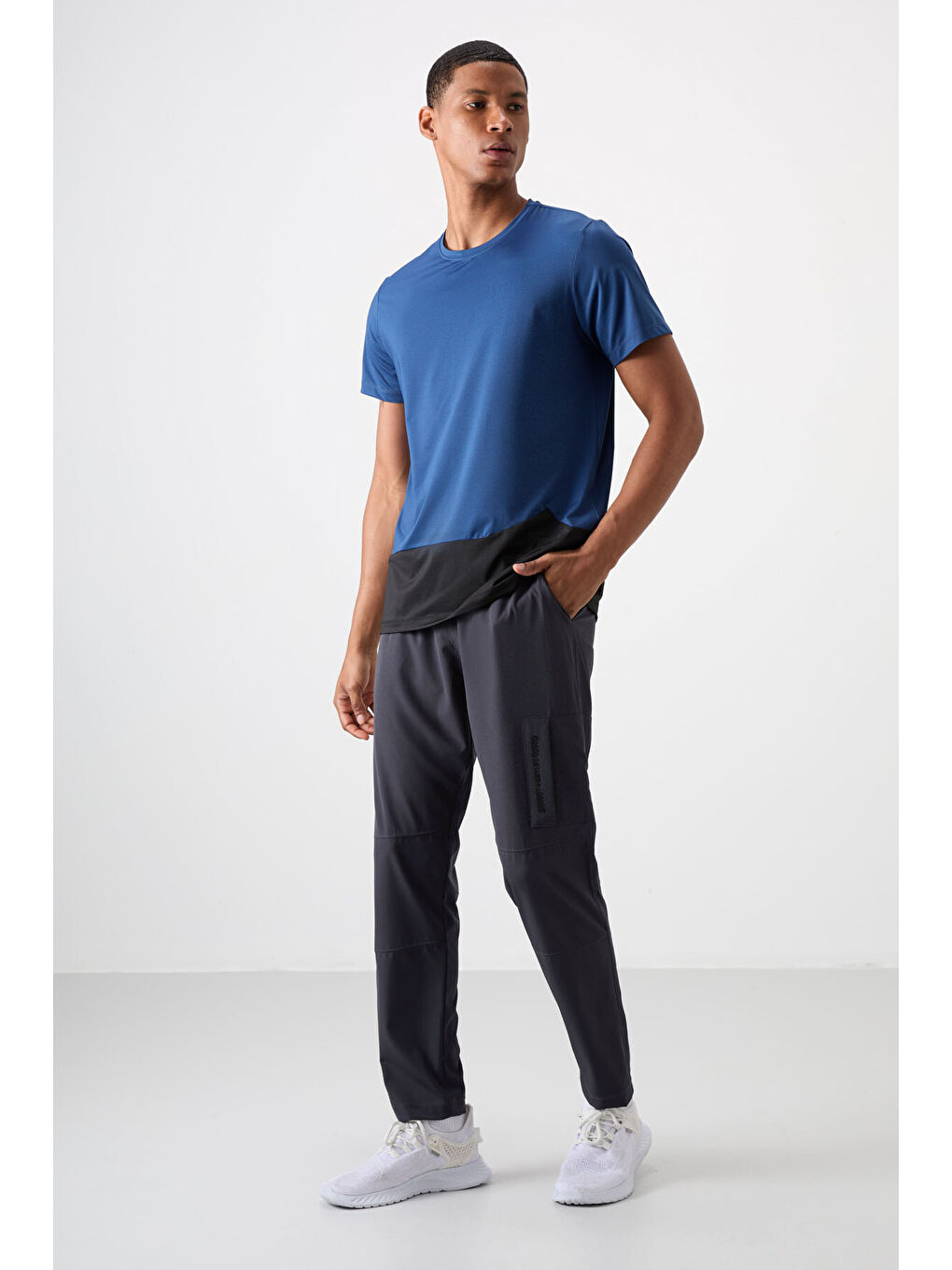 Antrasit Polyester İnce Yumuşak Comfort Fit Erkek Eşofman Alt - 82120-1