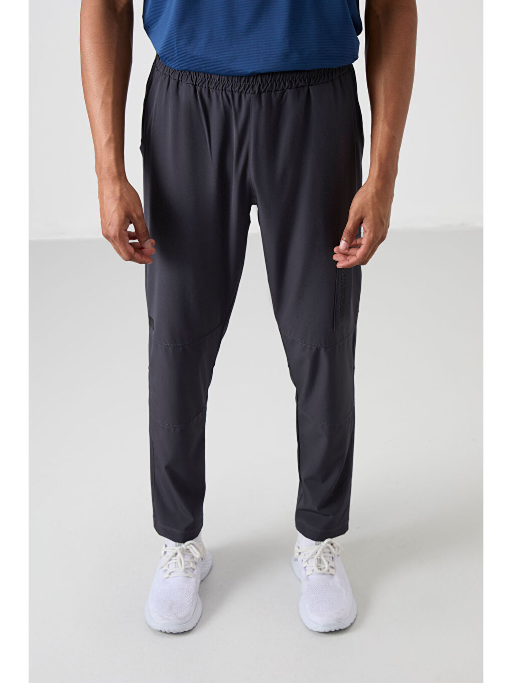 Antrasit Polyester İnce Yumuşak Comfort Fit Erkek Eşofman Alt - 82120-3