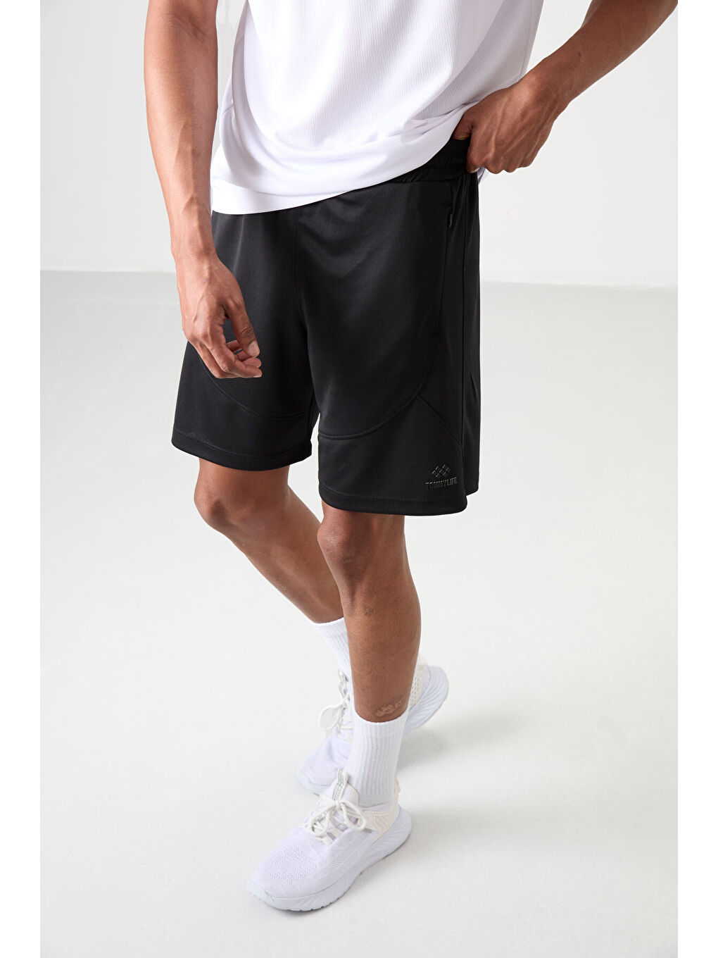 Siyah Polyester Kalın Yumuşak Comfort Fit Erkek Şort - 81271-1