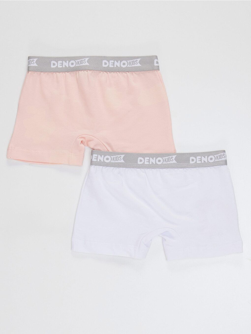 Denokids Karışık Kız Çocuk Pembe-Beyaz 2 Adet Boxer Takım - 1