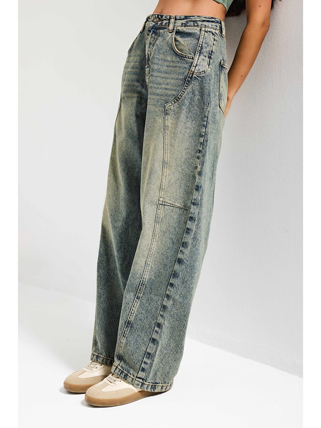 Mavi Kadın T.Kot Rengi 4w5-85 Barrel Fit Cep Detaylı %100 Pamuk Tasarım Denim Jean