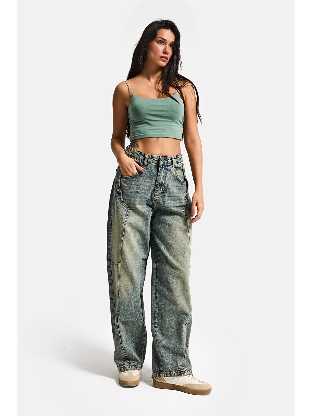 Mavi Kadın T.Kot Rengi 4w5-85 Barrel Fit Cep Detaylı %100 Pamuk Tasarım Denim Jean-1