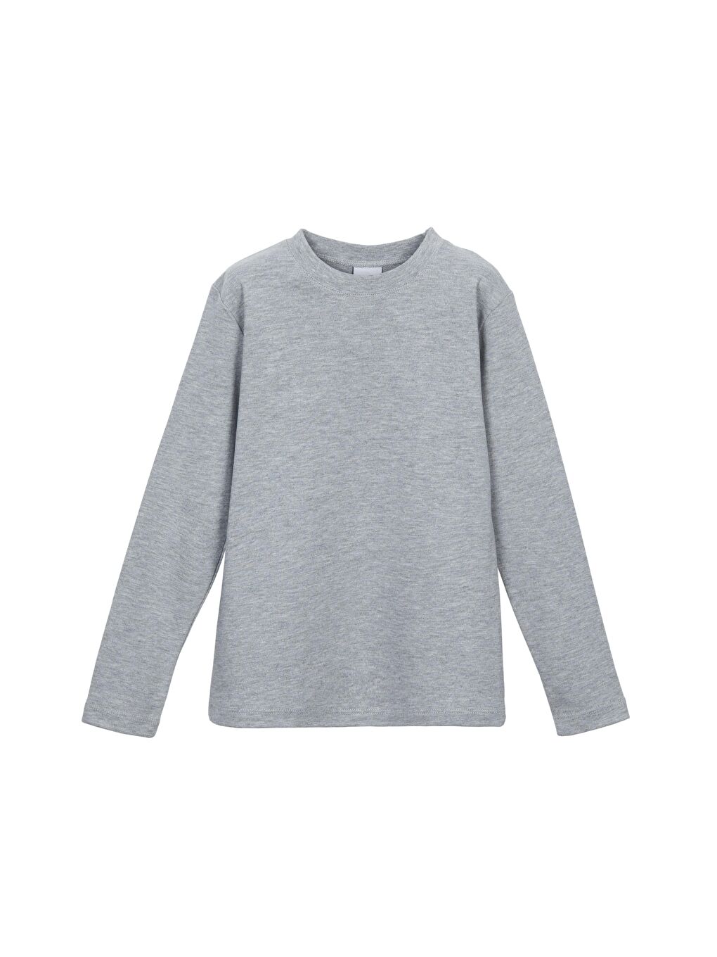 Gri 2 Unısex Sıfır Yaka Uzun Kol Tişört