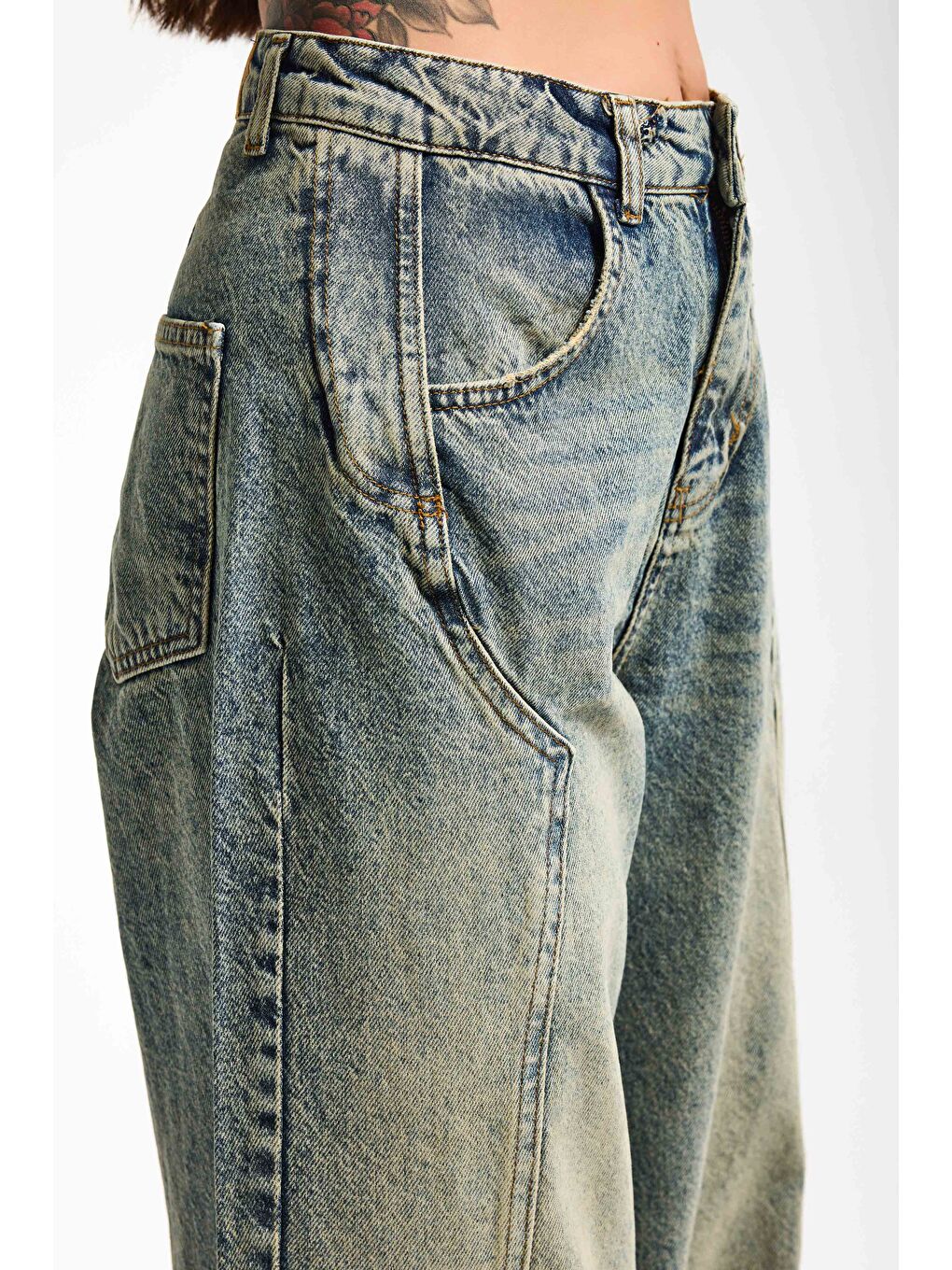 Mavi Kadın T.Kot Rengi 4w5-85 Barrel Fit Cep Detaylı %100 Pamuk Tasarım Denim Jean-5