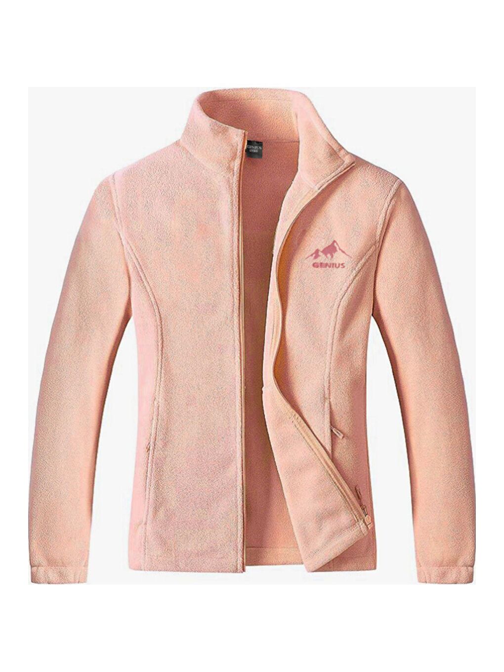 Pembe Unisex Renkli Tam  Polar Outdoor Polar Fermuarlı Sweatshirt Tactical Polar