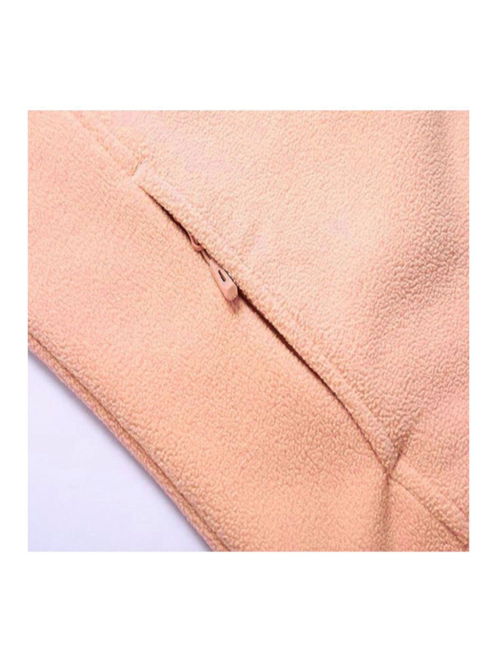 Pembe Unisex Renkli Tam  Polar Outdoor Polar Fermuarlı Sweatshirt Tactical Polar-3