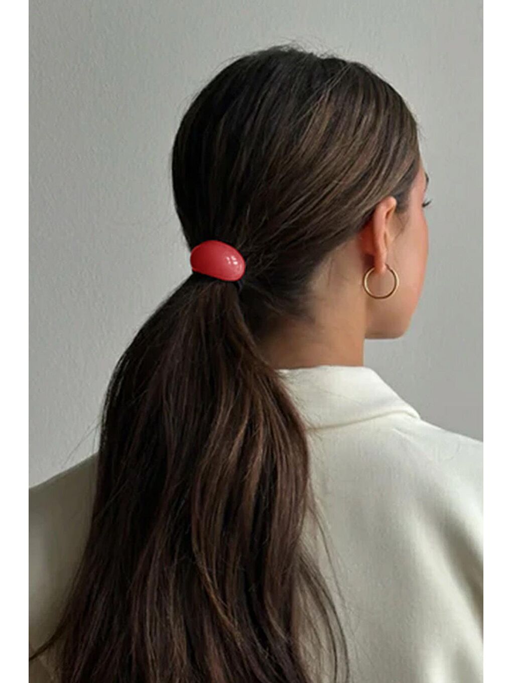 Turuncu Akrilik Lastikli At Kuyruğu Tokası-1