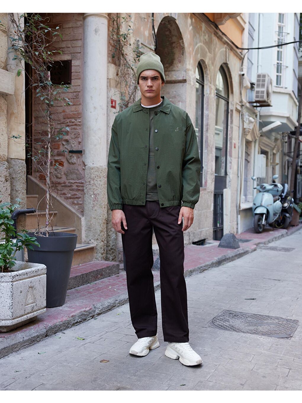 Erkek Paraşüt Mont Ceket Haki-5