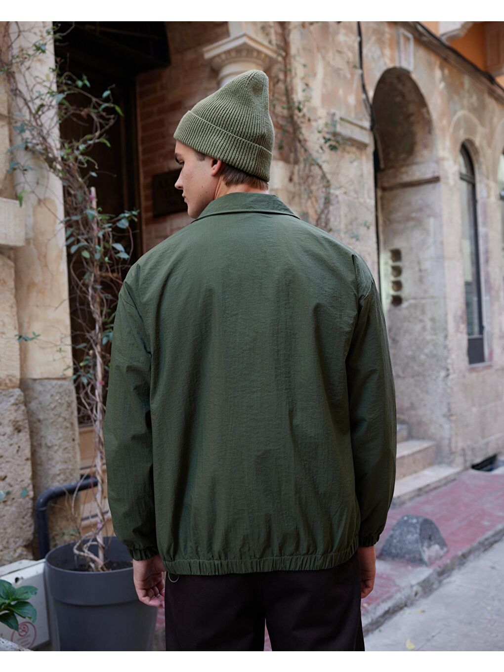 Erkek Paraşüt Mont Ceket Haki-6