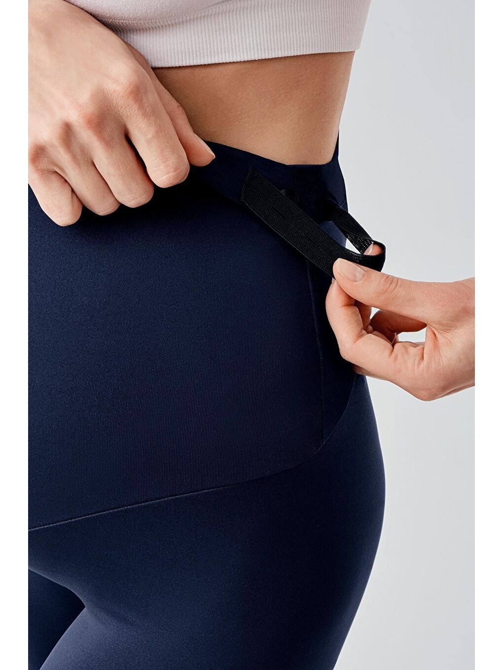 Lacivert Ayarlanabilir Bel Hamile Taytı T02-2