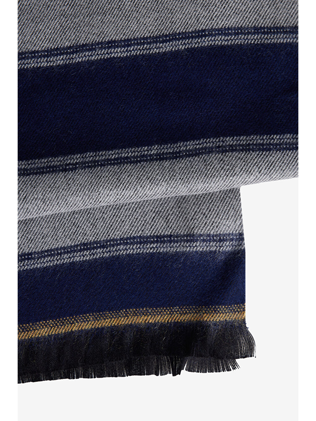 Erkek Lacivert-Gri Sıcak Tutan Desenli Triko Atkı-2