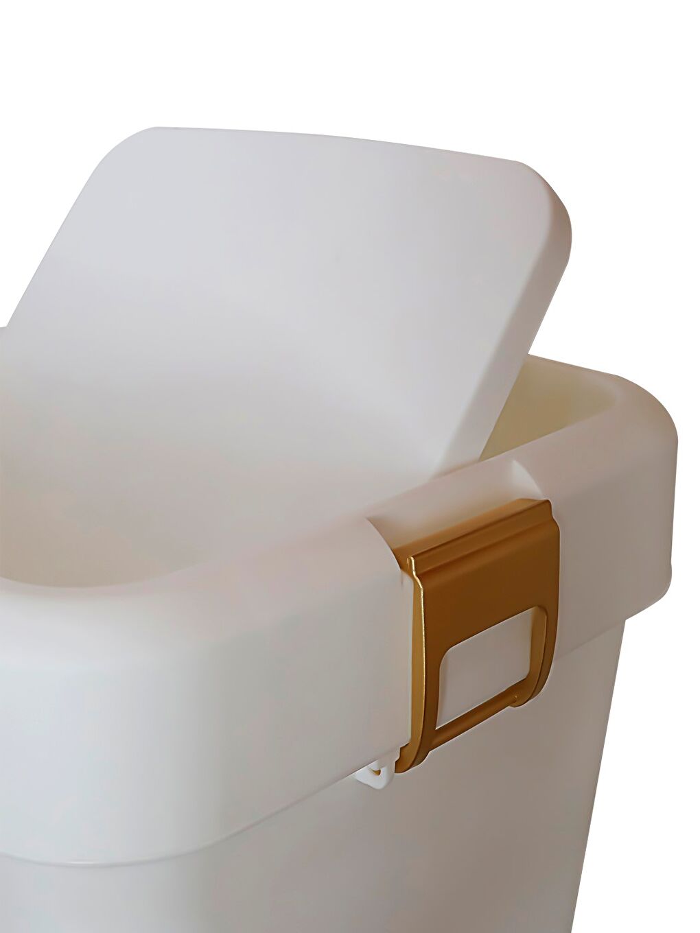 Motek Beyaz Comfort Dustbin 18 Litre Çöp Kutusu Kovası Gold Beyaz - 4