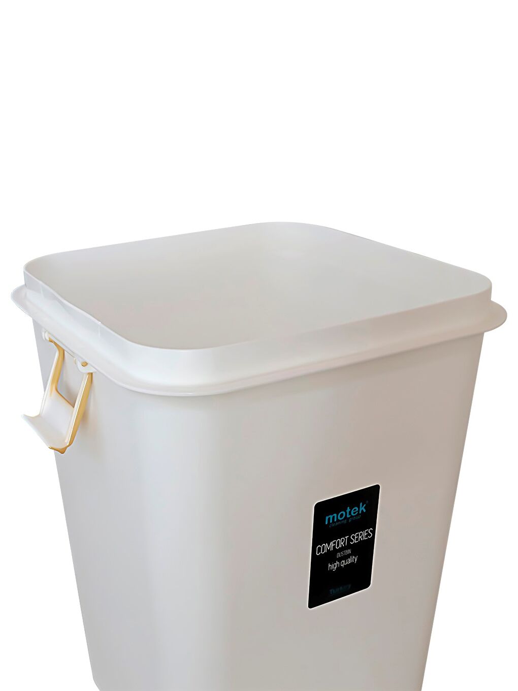 Motek Beyaz Comfort Dustbin 18 Litre Çöp Kutusu Kovası Gold Beyaz - 5