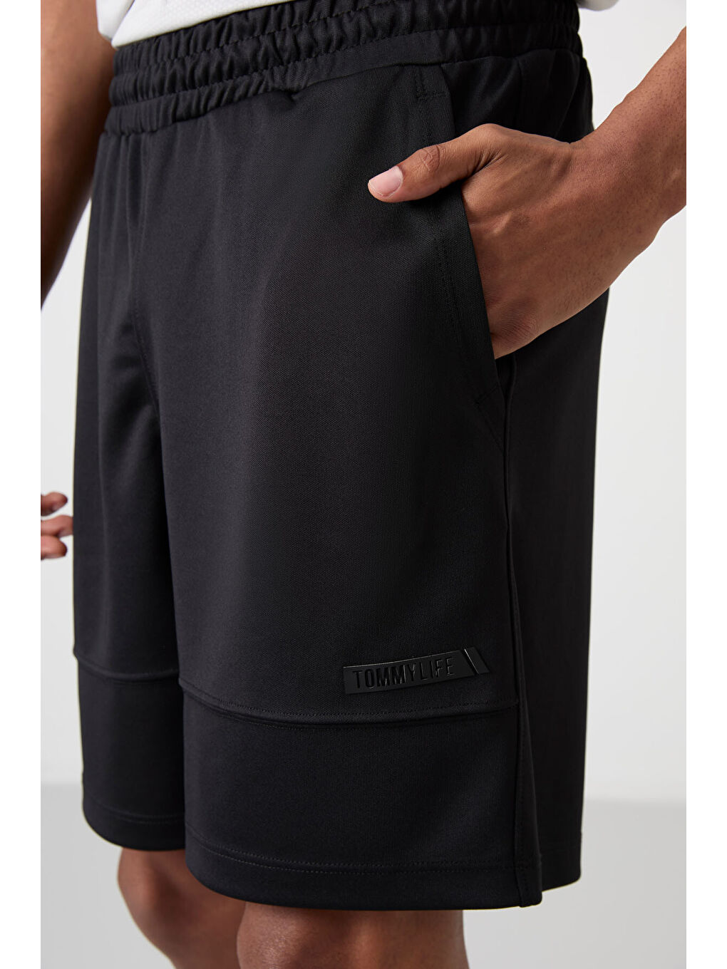 Siyah Polyester Kalın Yumuşak Comfort Fit Erkek Şort - 81272-2