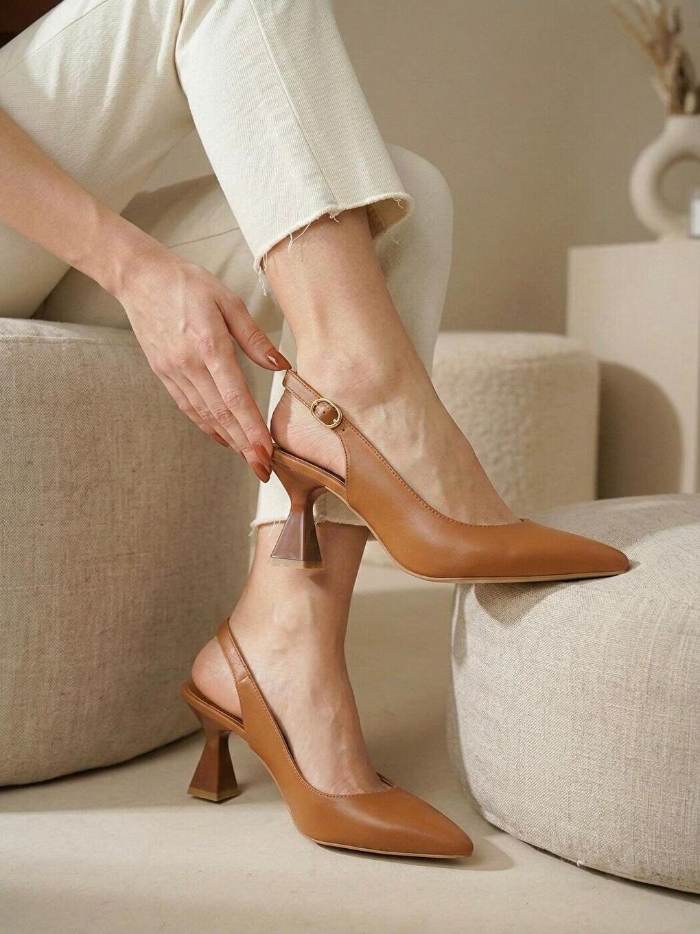 Kahverengi Kadın Harmony Taba Topuklu Ayakkabı-2