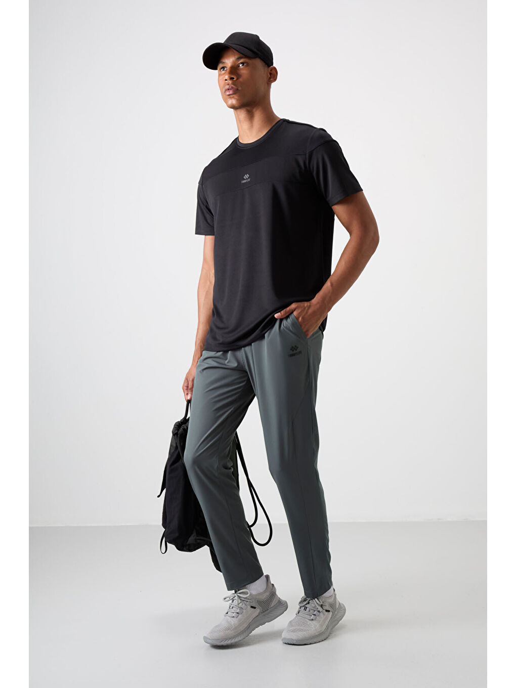 Haki Polyester İnce Yumuşak Comfort Fit Erkek Eşofman Alt - 82119