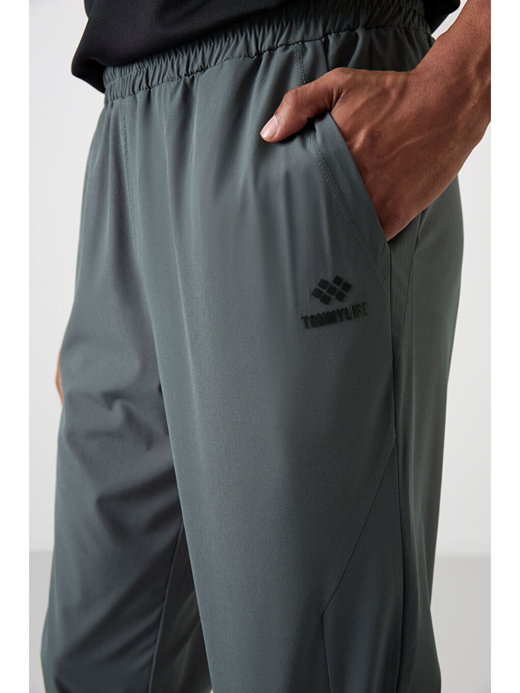 Haki Polyester İnce Yumuşak Comfort Fit Erkek Eşofman Alt - 82119-2