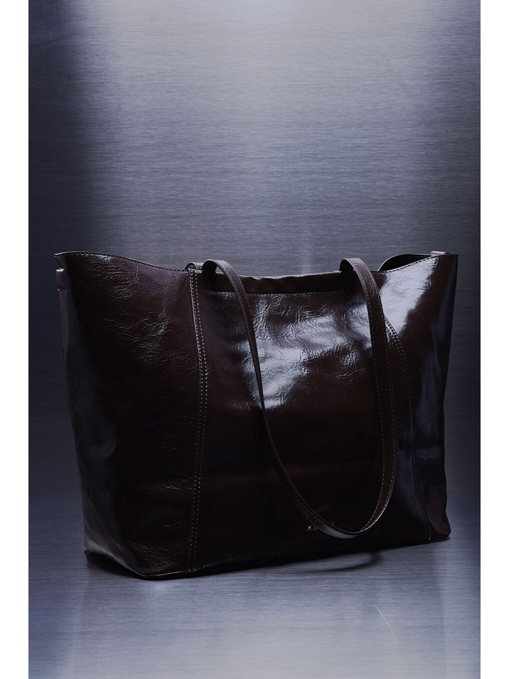 Square Tote Çanta Kahverengi-1
