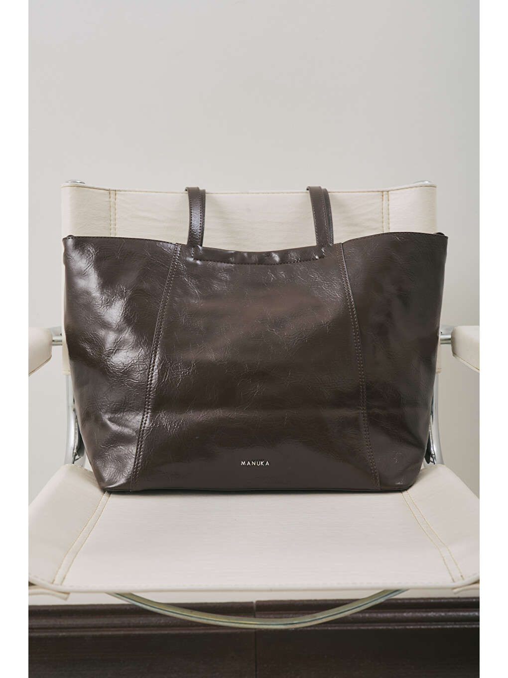 Square Tote Çanta Kahverengi-3