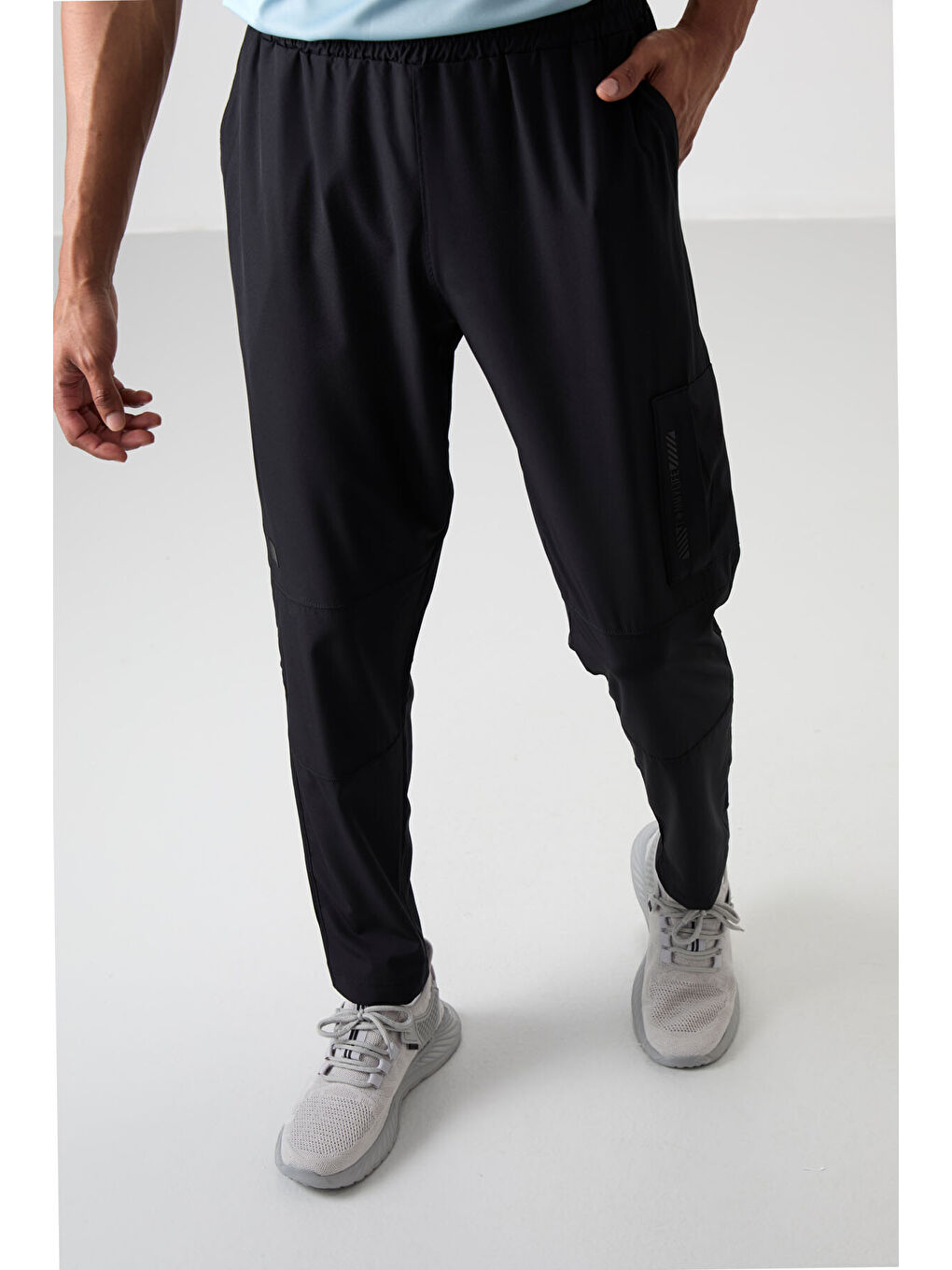 Siyah Polyester İnce Yumuşak Comfort Fit Erkek Eşofman Alt - 82120