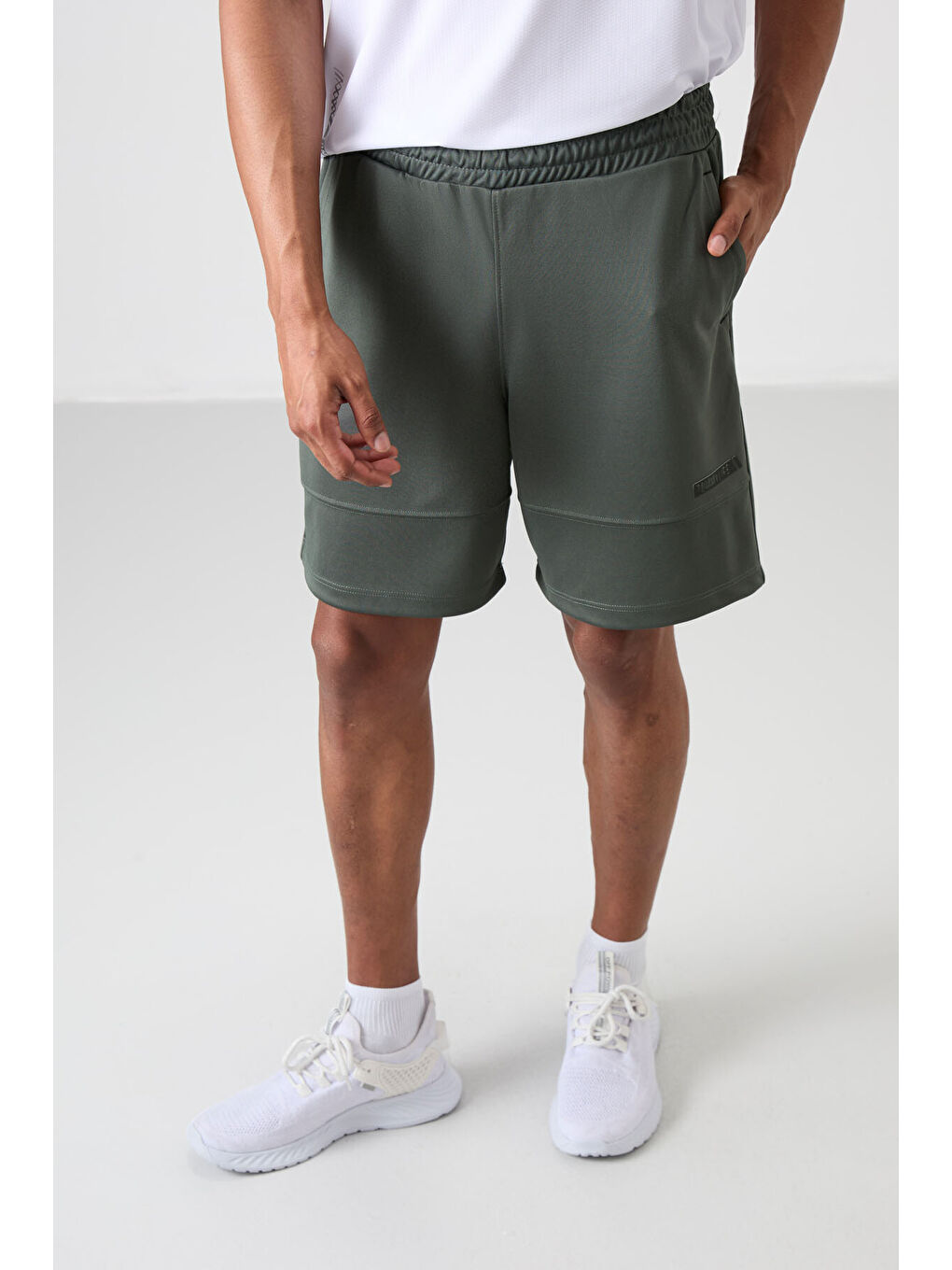 Haki Polyester Kalın Yumuşak Comfort Fit Erkek Şort - 81272-1