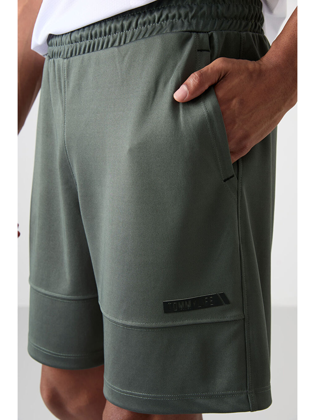 Haki Polyester Kalın Yumuşak Comfort Fit Erkek Şort - 81272-2