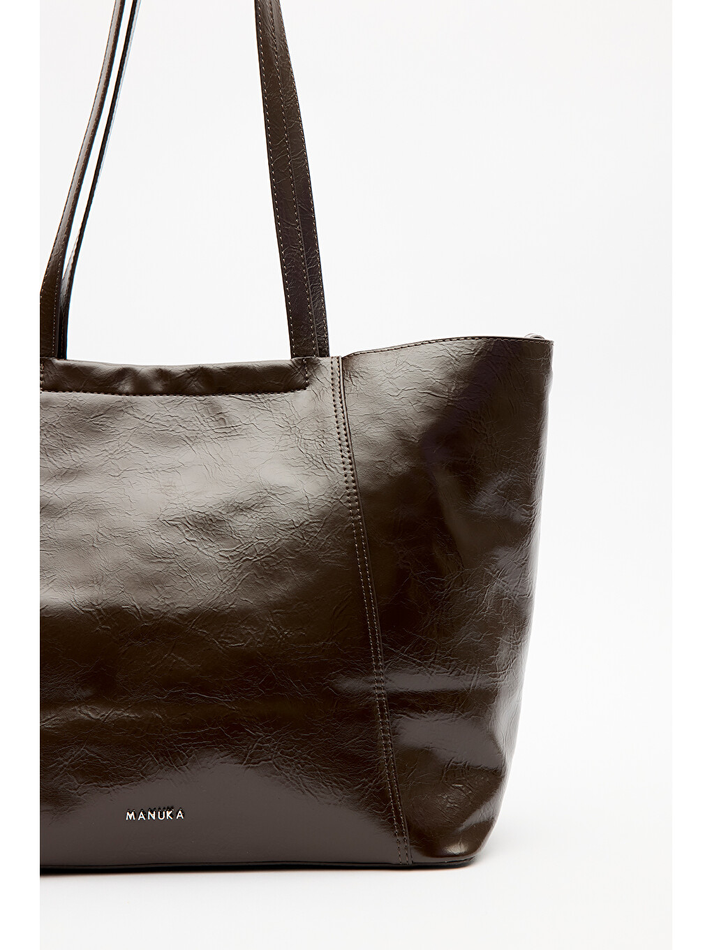 Square Tote Çanta Kahverengi-8