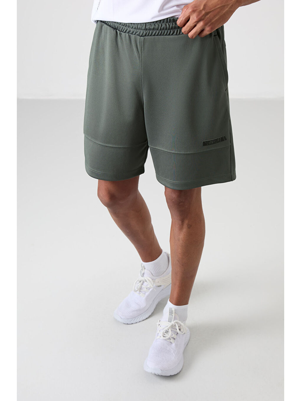 Haki Polyester Kalın Yumuşak Comfort Fit Erkek Şort - 81272-3