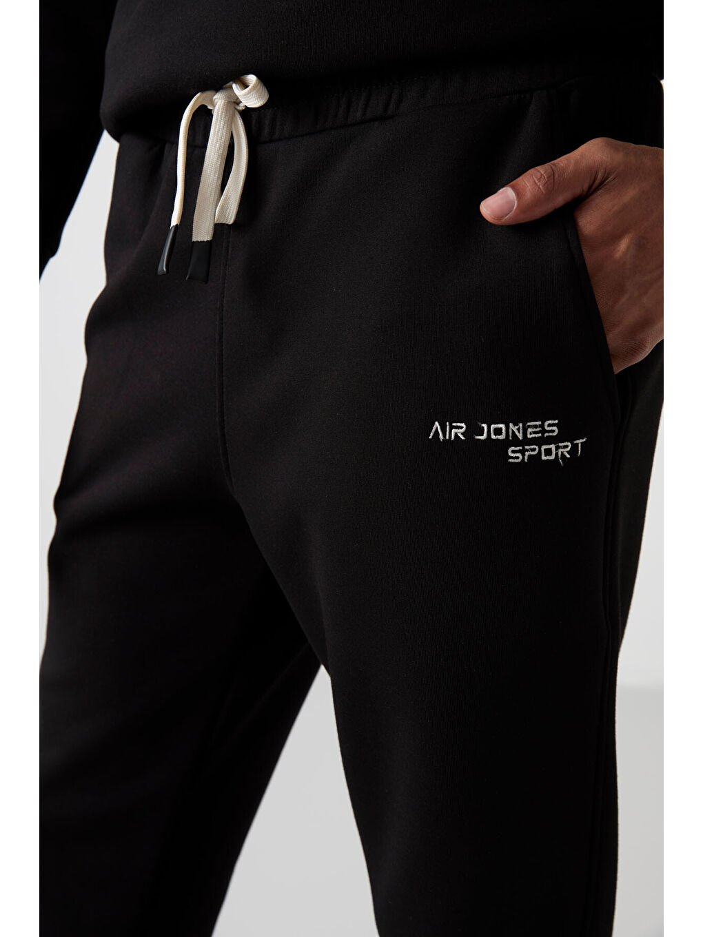 Lila Pamuklu Kalın Yumuşak Dokulu Comfort Fit Nakışlı Erkek Eşofman Takım - 85254-3