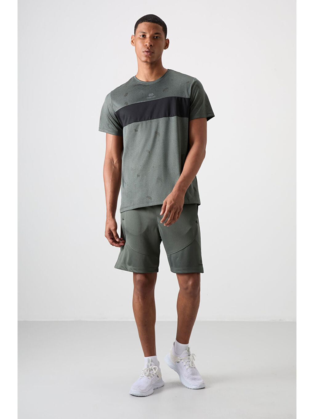 Haki Polyester Kalın Yumuşak Comfort Fit Erkek Şort - 81271