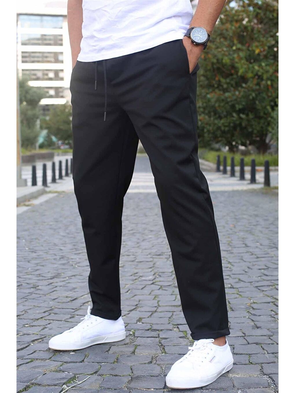 Siyah Basic Jogger Pantolon 5486