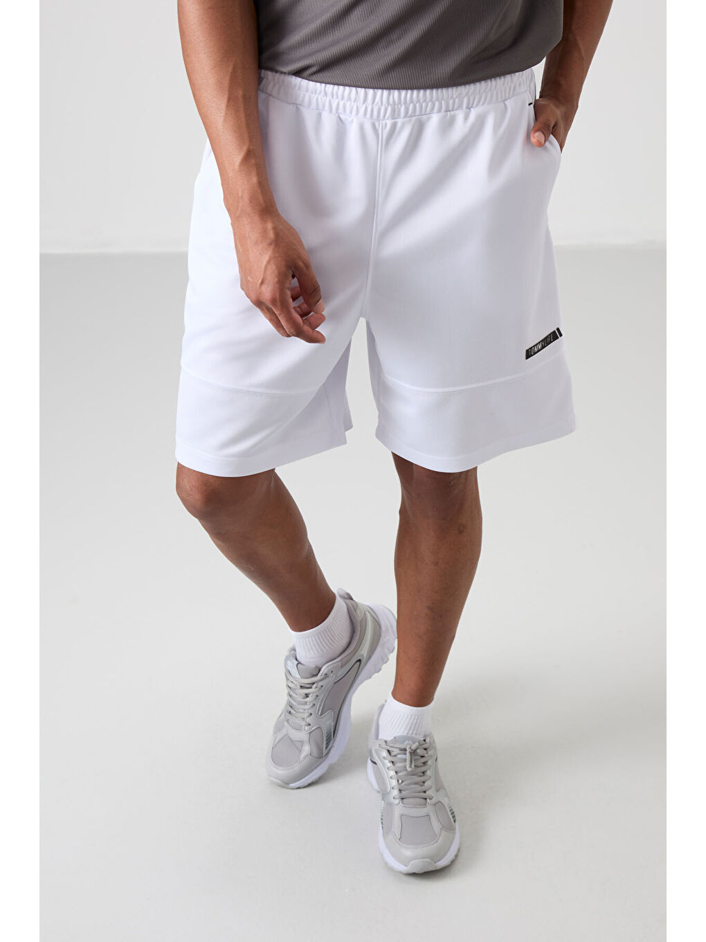 Beyaz Polyester Kalın Yumuşak Comfort Fit Erkek Şort - 81272-1