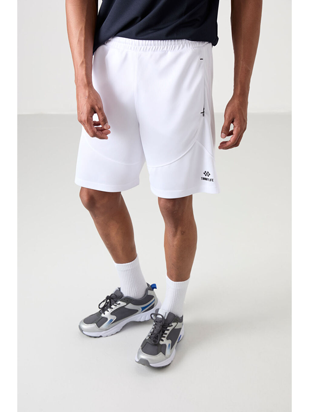 Beyaz Polyester Kalın Yumuşak Comfort Fit Erkek Şort - 81271-1